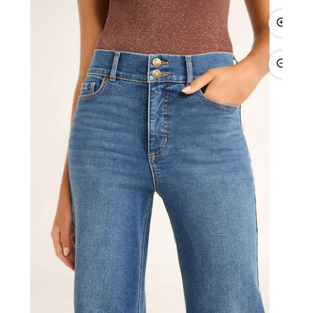 Women's Plus Wide Leg High Rise Jeans Sz 18 Boho Festival 90s Y2K Businesscasual - Picture 3 of 10